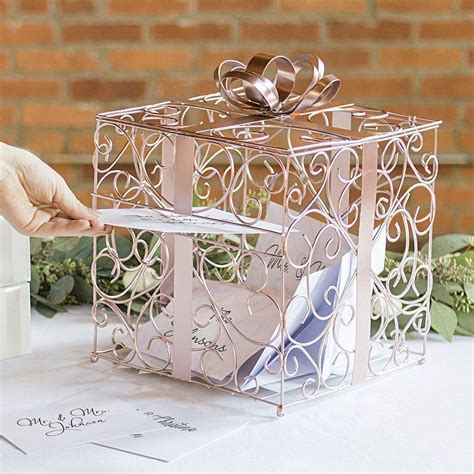 metal reception card box|Amazon.com: Wedding Card Boxes For Reception.